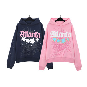 Sp5der Printed Hooded Long-Sleeve Sweatshirt-4600  